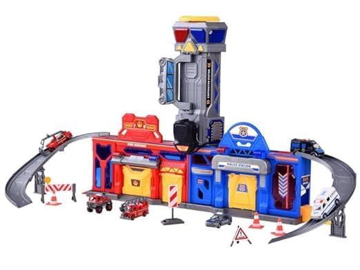 Ramokdu Walkie Talkies Racers Vehicle Metal Car Parking Lot Fire Station Police Station Toys for Children Luxury Gifts Multi Color