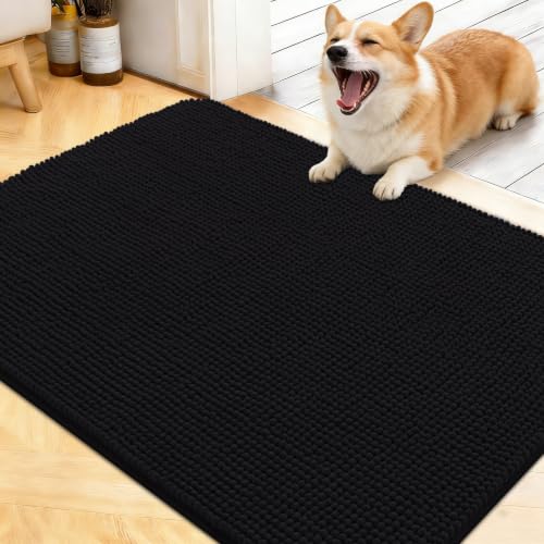 Image of OLANLY Dog Door Mat for Muddy Paws 40x32, Absorbent Chenille Mud Doormat