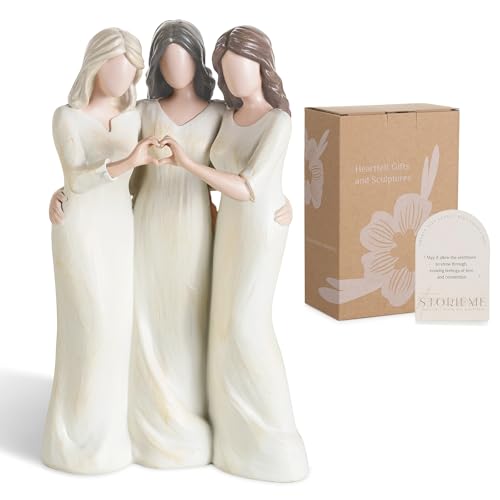 Storieme Friend Birthday Gifts for Women: Unique 3 Sisters Friendship Resin Figurines Statue - Sister Gift from Sisters - Special Christmas Friendship Day Present for Besties Female