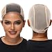 PORSMEER Wig Cap with Grip Band for Keeping Wigs in Place, More Full Cap 4x5 inch Wider Transparent Lace for Lace Front Wigs - Non Slip Wig Cap Adjustable Wig Grip Cap with Velcro Headband (Nude)