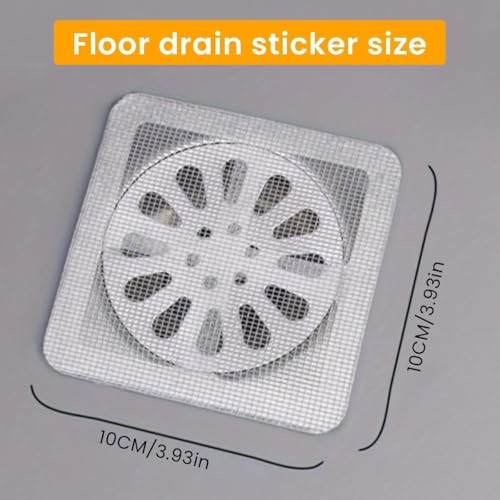 Image of Pack of 20 Disposable Shower Drain Cover Hair Catcher Shower Drain Mesh Stickers, Bathroom, Bathtub Drain Kitchen Floor Sink Strainer Filter