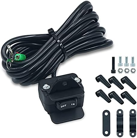 12V Winch Rocker Thumb Switch Control Line with Mounting Handlebar for ATV UTV Handlebar Control Line Kit