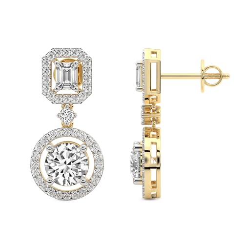1 To 10 IGI Certified Lab Grown Diamond | 14K Or 18K in White, Yellow Or Rose Gold | Stardust Dangles Lab Diamond Earrings | Prong Settings | FG-VS1-VS2 Quality Friendly Diamonds