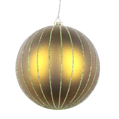 Vickerman 5" Olive Matte Glitter Ball Christmas Ornament. Includes 4 Pieces per Bag.