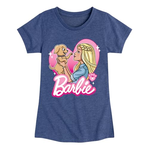 Barbie - Puppy - Toddler and Youth Girls Fitted Short Sleeve Graphic T-Shirt