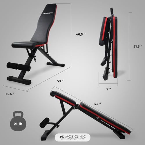 Mobiclinic®, Weight Bench Adjustable Foldable, FlexFit, Gym Bench, up to 440 lbs, for full Body Workout, Multifunction, Full body workout, Bench Press for Home Gym - Image 3