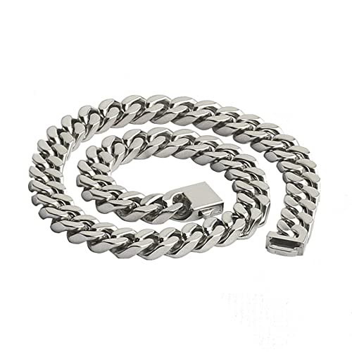 316L Stainless Steel Men Necklace Cuban Chain Links with Gift Box