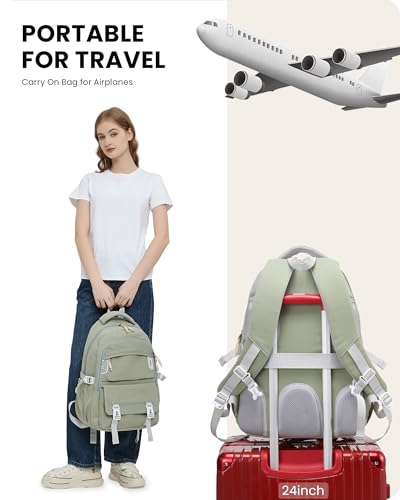 Travel Backpack for Women and Men, 30L Ergonomic Casual Backpack Multi-Purpose Daypack for Camping Hiking Traveling Outdoor, Green4