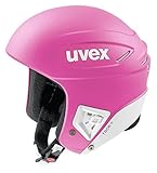 Uvex Race+ Skihelm, pink-White mat, 55-56 cm