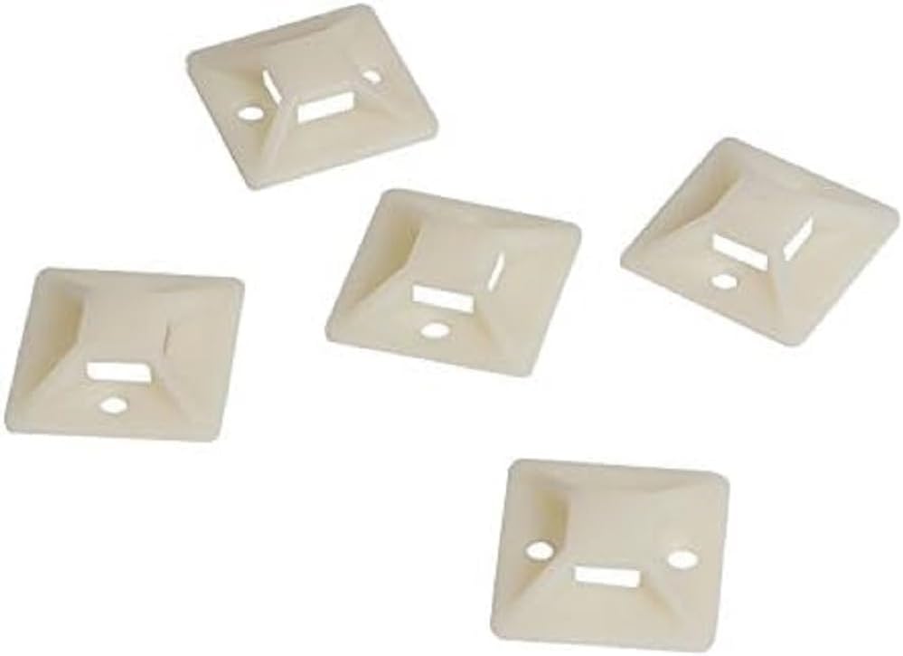 KAB0043 25 x 25 mm Self Adhesive Cable Mounts (Pack of 100)