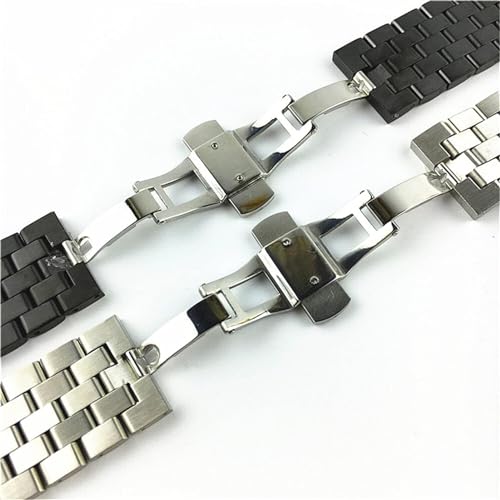 Watch Strap Stainless Steel Flat Interface Band Men's And Women's Metal Matte Butterfly Buckle Wrist Belt 18mm19mm20mm21mm22mm24mm26mm4