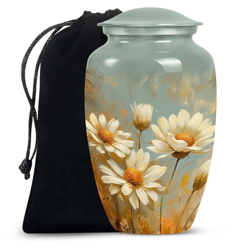 Image of Dance of Daisies Urns for Human Ashes Adult Man Male - Urns for Ashes Adult Female Mother - Urn for Women - Cremation Urn Large (10 inch)