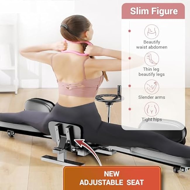 Hip Stretching Machine by Flex Bench ¨C Improve Flexibility,Mobility and Reduce Hip Pain, Leg Stretcher - Flexibility for Yoga,Dance and Gymnastics Thighs,Glutes, Upgraded Model - New Adjustable Seat.