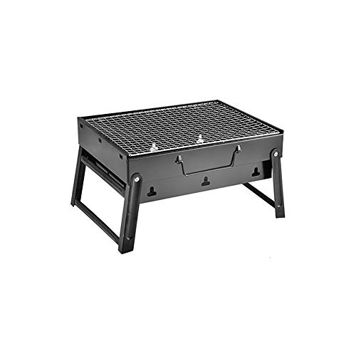 QJJML Small Collapsible Barbecue, Portable Charcoal Smoking Outdoor Cooking Barbecue Camping Hiking Picnic