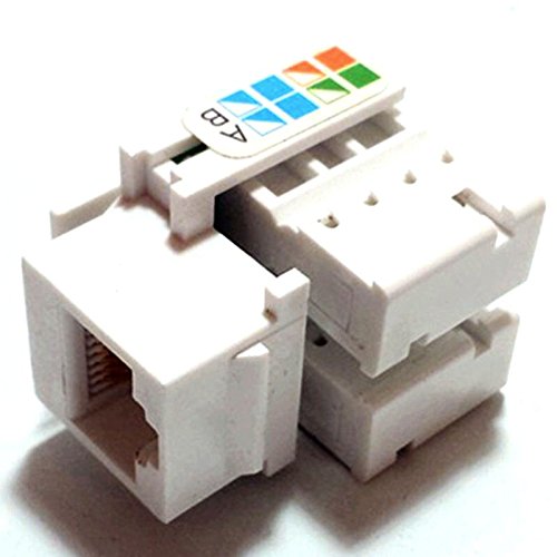 CESS RJ45 CAT5e Ethernet Network Modular Toolless Keystone Snap-in Jacks Punch-Down (10 Pack) - Thumbnail 2