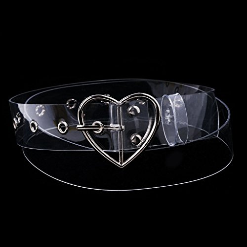 Women Transparent Wide Belt Pin Belt Buckle Invisible Clear Waist Belt Fashion, Length:102cm(40.16in)2