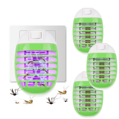 LYPPUL 4 Piezas Lámpara Antimosquitos Electrico, Mata Mosquitos UV Lampara, Lámpara Mata Mosquitos Tipo Enchufe, Puede Matar Mosquitos, Moscas y Polillas para Interior Comedor, Dormitorio, Cocina
