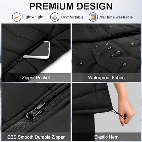 KOVNLO Women's Lightweight Heated Vest with 4-in-1 Smart Controller (Battery Pack Not Included)