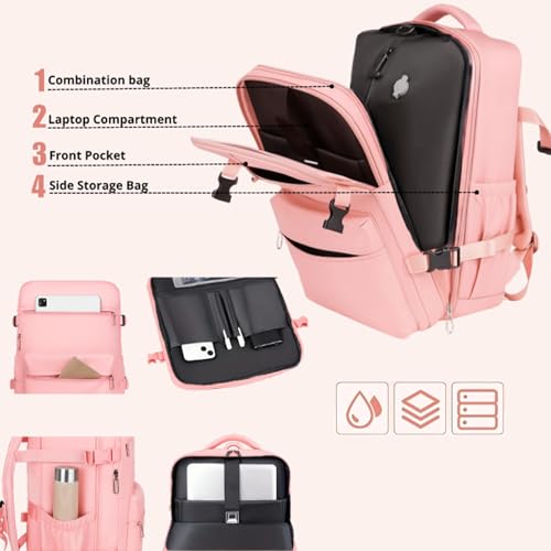 Lunapack Backpack,Vacuum Back Pack Travel with Pump, Expandable Backpacks,Large Carry On Compression Travel Bag for Women Man (A3 Regular)2