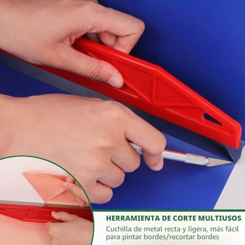 Miniatura 5 de Muslong Herramientas Para Papel Tapiz, Juego De Herramientas Profesionales Para Alisar Papel Tapiz Con Herramienta De Alisado De Rasqueta, Rodillo De Unión, Cepillo Para Papel Tapiz Para Contacto