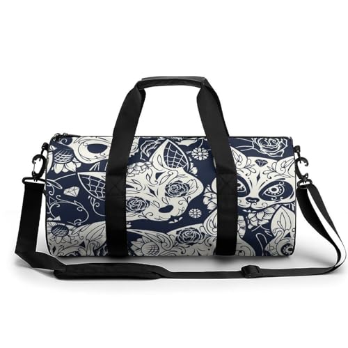 Gym sac de voyage renard noir et blanc résistant avec grand volume