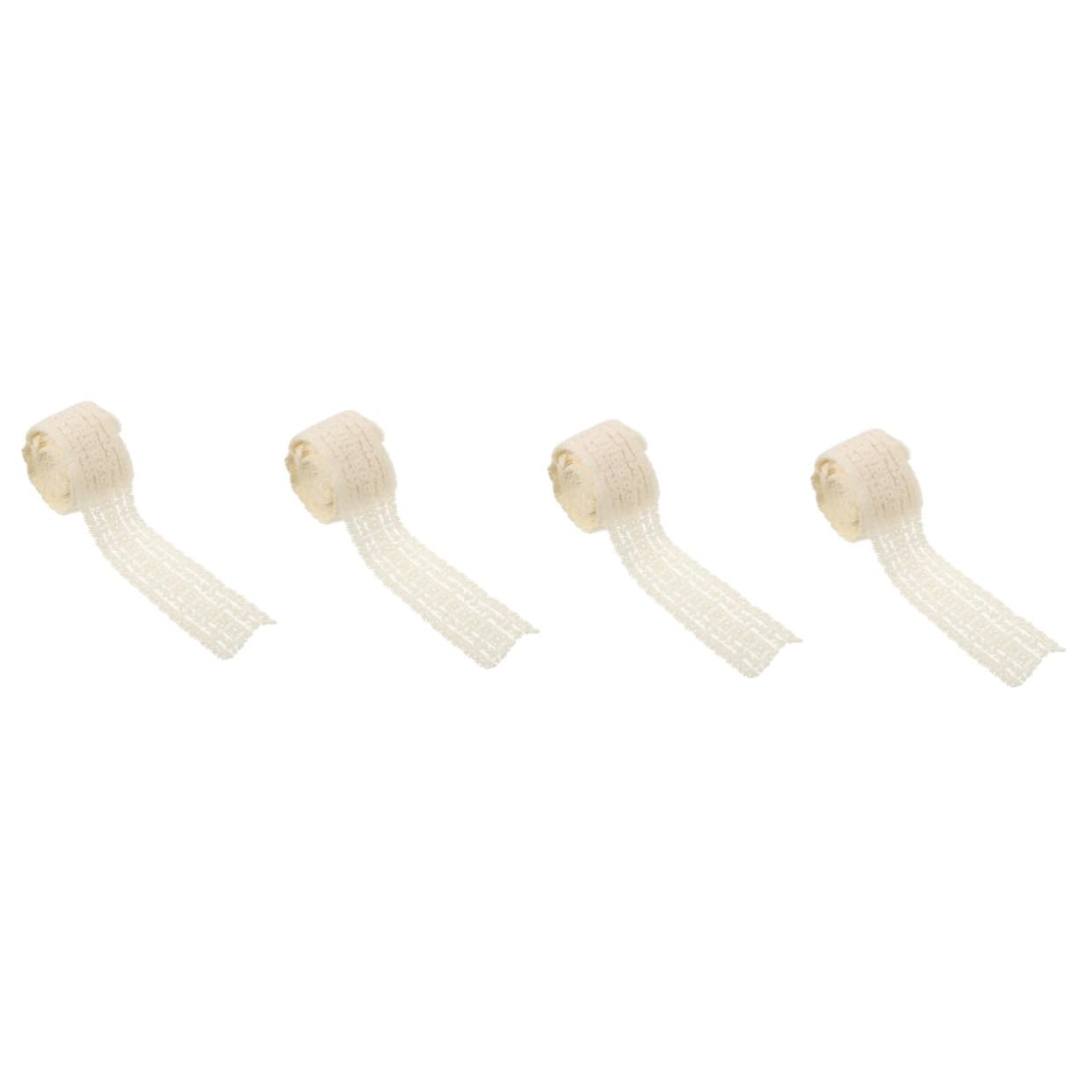 STOBOK 4rollos Encaje De Bordado Para Accesorios De Cabello Material De Encaje Resistente Metros De Trim Para Diademas y Decoraciones De Boda