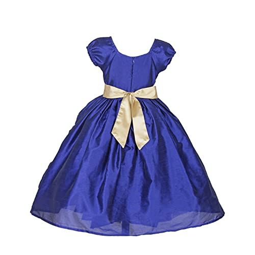 Image of Ripening Baby Girls' Poly Satin Puffed Cap Sleeves and A Square Neckline Gown