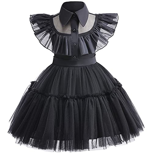 PURFEEL Toddler Baby Girls Black Dress Kids Black Party Costume 1T-7Years
