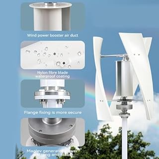 8000W Wind Turbine Generator Kit, Portable Vertical Wind Power Generator 12V - 220V Wind Turbine Generator Kit with Charge Controller for Marine, RV, Home and Industrial Use