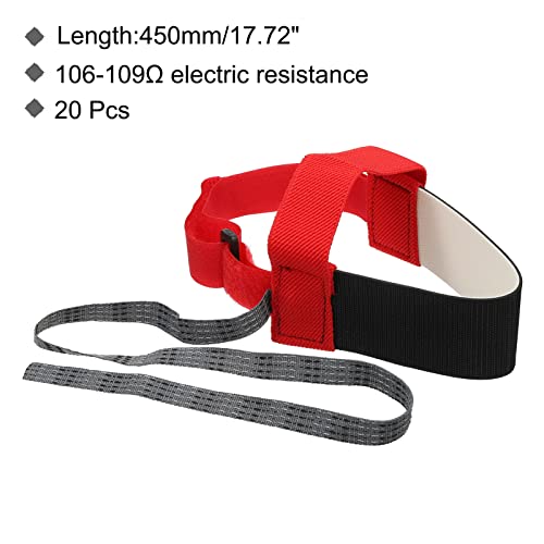 Image of MECCANIXITY 20pcs ESD Anti Static Foot Heel Straps Anti Static Wrist Strap Band Adjustable for Grounding Removing Static Red