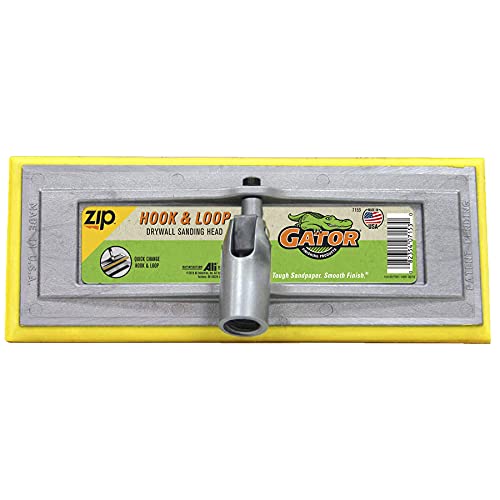 Gator Finishing 7153-03 Zip Hook & Loop Drywall Sanding Head, 10  x 4 , Yellow