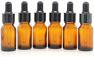 Yizhao 10ml Amber Dropper Bottle, Empty Eye Glass Dropper Bottles with [Glass Pipette Dropper],Small Sample Glass Bottles,for Essential oil Diffuser,Massage,Beauty Oil Mix  12 Pcs