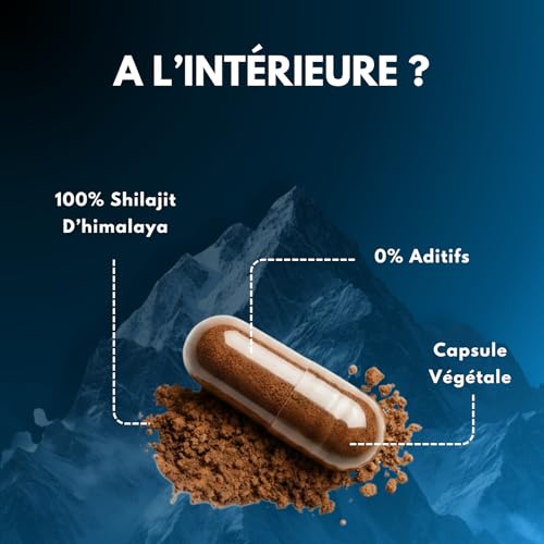 Capsule shilajit de haute altitude extrait pur sans traitement chimique