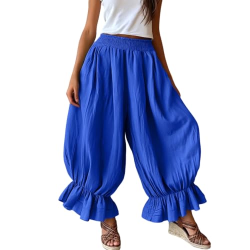Pantalones palazzo de pierna ancha sueltos y pantalones de globo bohemios para mujer