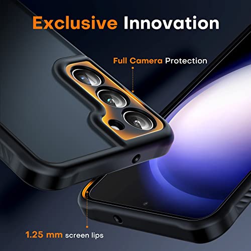 Image of TOCOL 3 in 1 for Samsung Galaxy S23 Plus Case, [Upgraded Full Camera Protection] [Military Grade Drop Tested] Translucent Matte Back, Non-Slip Cover for S23+ 6.6'', Matte Black