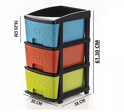 Image of Sweese 3 XL Multipurpose Drawer Plastic Modular Chest Storage Organizer Home, Office, Parlor, School, Doctors, Home and Kids 3XL (Multicolor)