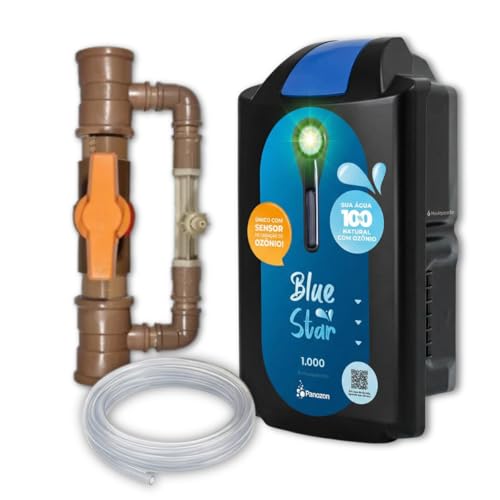 Gerador de Ozônio Blue Star 1000 para Piscinas até 25.000 Litros - Tratamento Natural, Sem Ardor nos Olhos e Sem Pele Ressecada- 220V