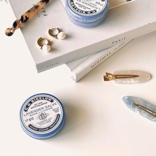 C.O. Bigelow Lavender Salve Tins, Pack of 3 Lip Balm Tins, All Purpose Salve for Lips, Cuticles, Hands & Dry Skin, Lip Balm Set, 0.8 oz