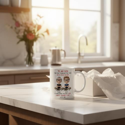 Taza personalizada para hijo con mensaje de papá miniatura 5