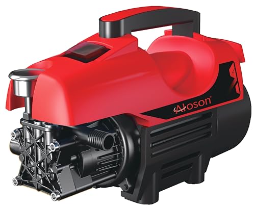 Image of High Pressure Washer 1800W | 135 Bar Powerful Jet | 6.5 L /Min Flow | 8 m Outlet Hose | Auto Stop & Safety | ISI Marked Wire & Plug | Black & Red