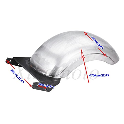 AfterMokit Replacement 9" Custom Rear Fender for Harley Softail Fat Boy with 180-200 Wide Tire Strutless Unpainted