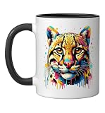 Colorful Splash Art Ocelot Mug