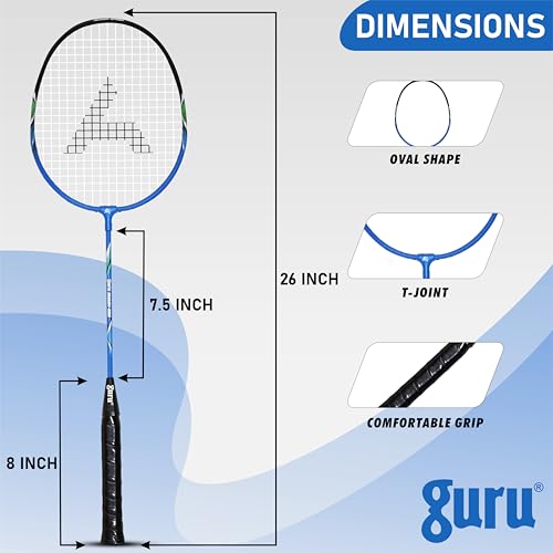 Image of GURU Smash-286 Heavy Duty Aluminium Badminton Racket Pack of 1 with Cover