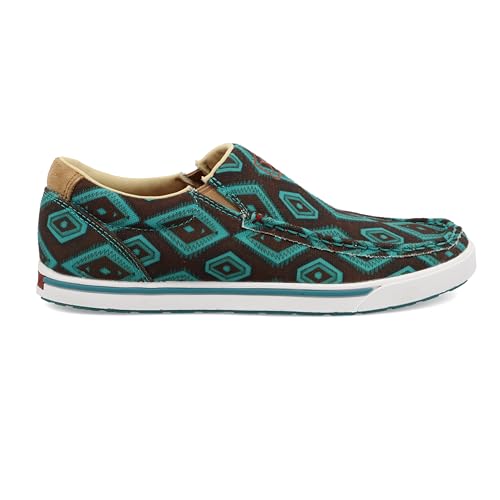 Image of Twisted X Women's Women's Southwestern Pattern Casual Kicks Slip-On Shoes - WCA0058 11 M US Chocolate /Turquoise