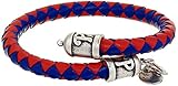 Alex and Ani Unisex Philadelphia Phillies Braided Leather Rafaelian Silver-Tone Wrap Bracelet