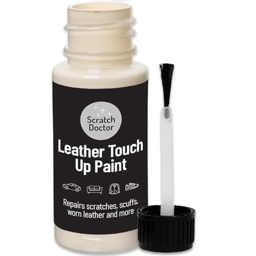 Scratch Doctor Leather Touch up Paint | For Furniture, Sofas, Cars Seats, Shoes, Handbags 15ml (Cream)