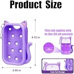 Cat Silicone Case for Touchland Hand Sanitizer Spray with Keychain, Compatible with Power Mist & Glow Mist 1 FL Oz/30ML for Touchland Case,Accessory Cute Travel Cover Sleeve (Black)
