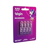 Pilha Recarregável Ni-MH AAA-900mAh blister com 4 pilhas, Elgin, Baterias, 82169