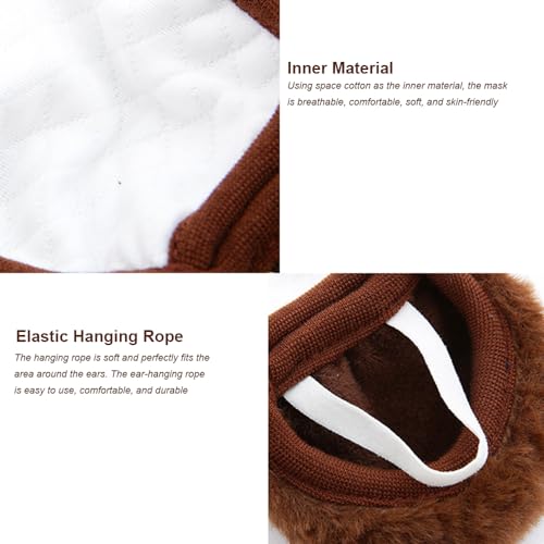 Kids Winter Warm Windproof Mask with Fluffy Ear Covers - Thick Dustproof Breathable Mouth Cover Half Face Earflaps4