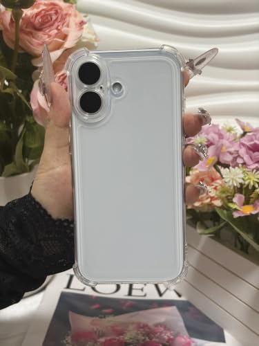 Coque iPhone 16 Plus en silicone transparent antichoc avec protection objectif